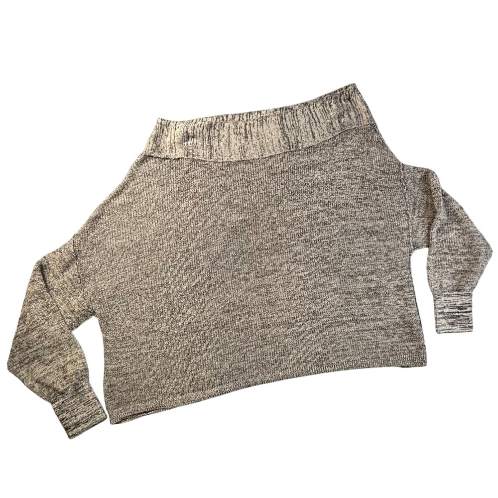 Free People Alana Off The Shoulder Knit Sweater Gray Casual Relaxed Womens M - Picture 3 of 11